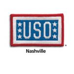 A red white and blue patch with the word uso in it.