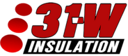 A black and red logo for 3 1 1 insulation