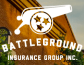 A picture of the front of a building with a sign that says " battleground insurance group inc ".
