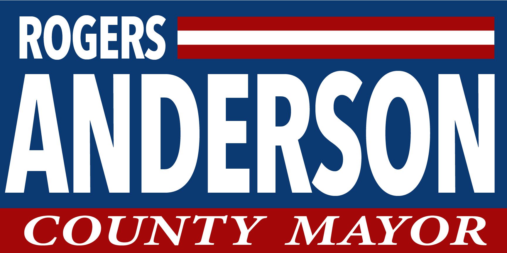 A red white and blue sign with the words " sanders henderson county market."