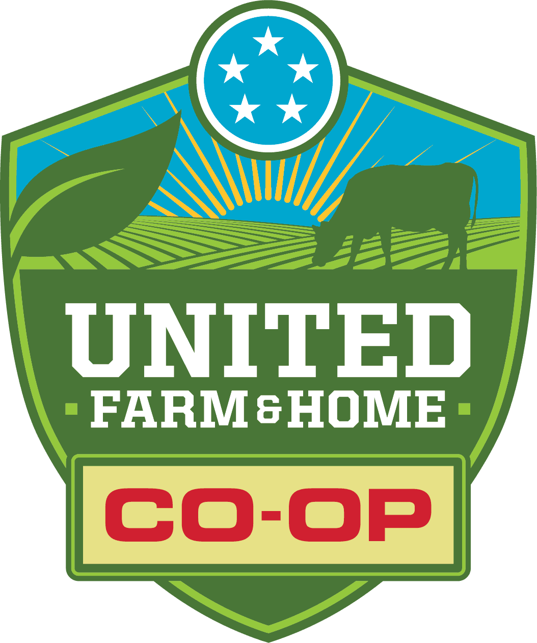 A logo of united farm and home co-op