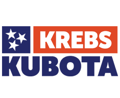 A black background with the word krebs kubota in red and blue.