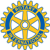 A blue and yellow rotary logo is shown.